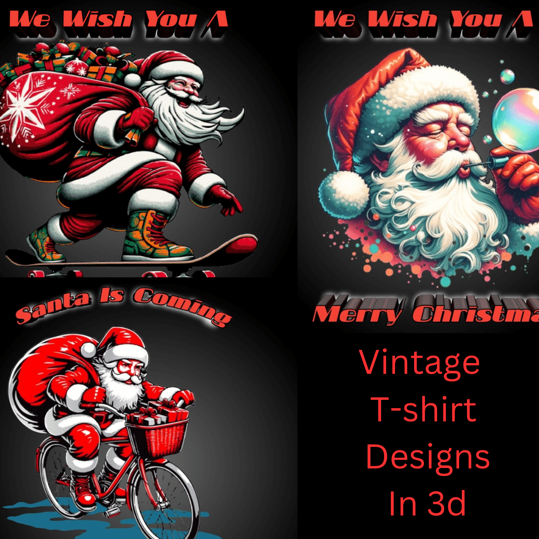 Vintage T-shirt Designs in 3D preview image.