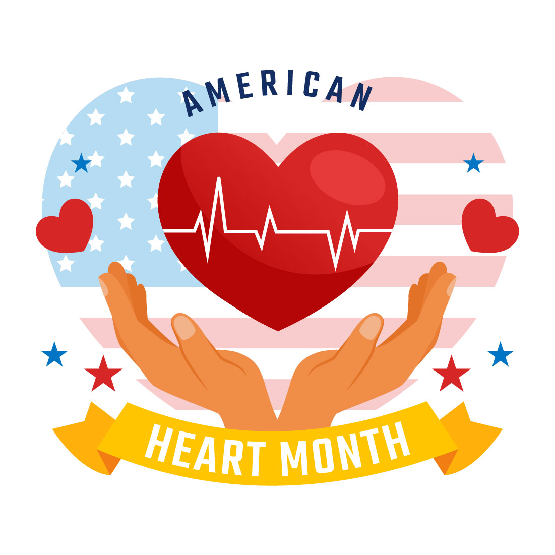 12 February is American Heart Month Illustration cover image.