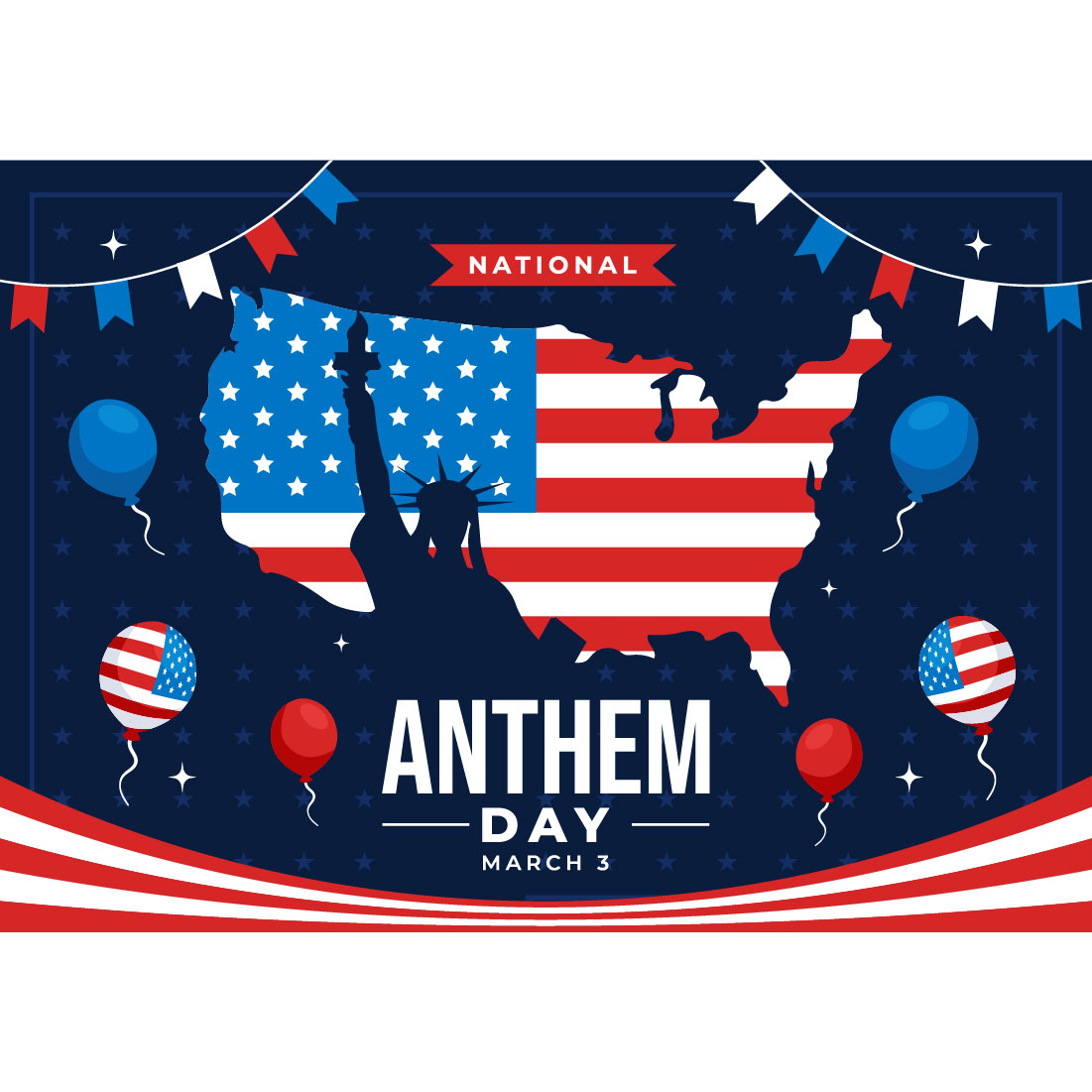 12 National Anthem Day Illustration preview image.