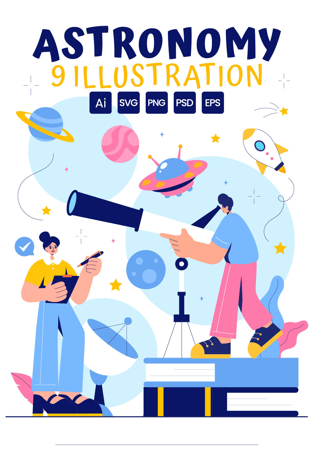 9 Astronomical Observation Illustration pinterest preview image.