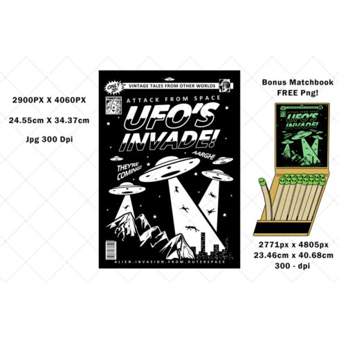 Space Attack Label Attack from Space - Ufos Invade - MasterBundles