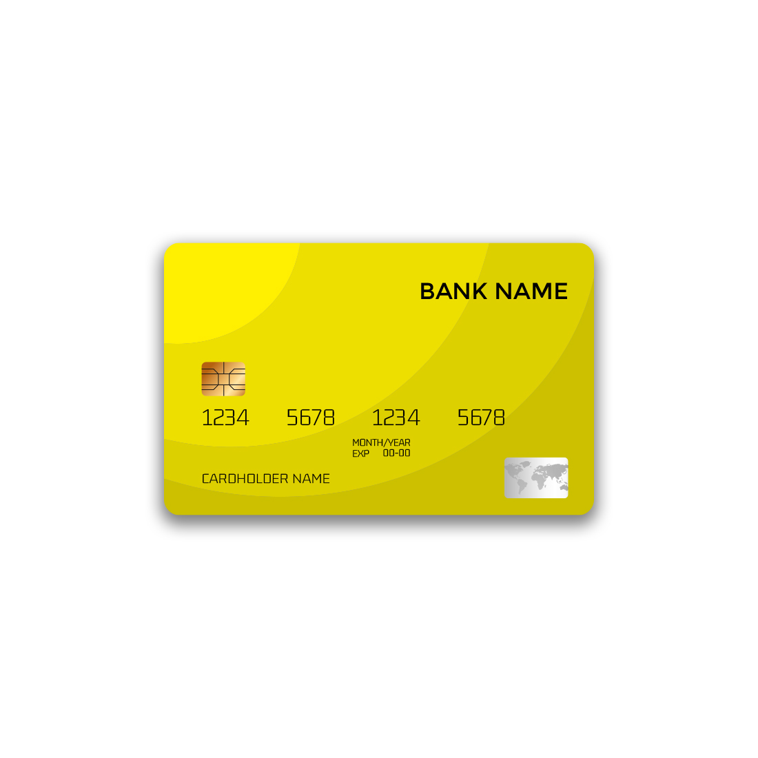 Minimalist Bank Card Design Template – 5 Color Variants preview image.