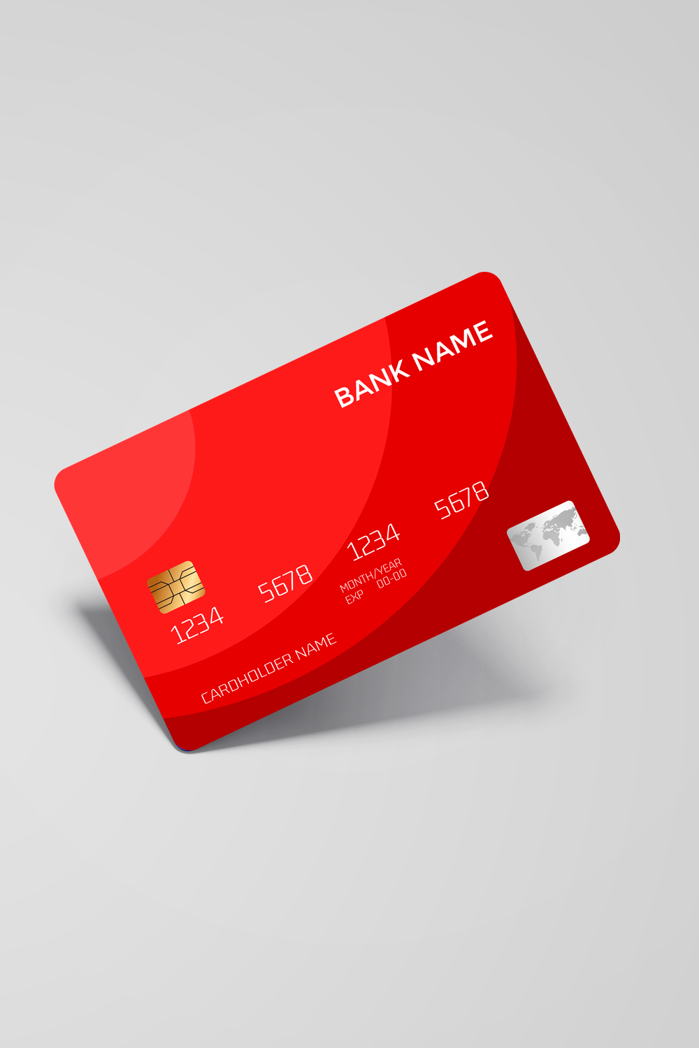 Minimalist Bank Card Design Template – 5 Color Variants pinterest preview image.