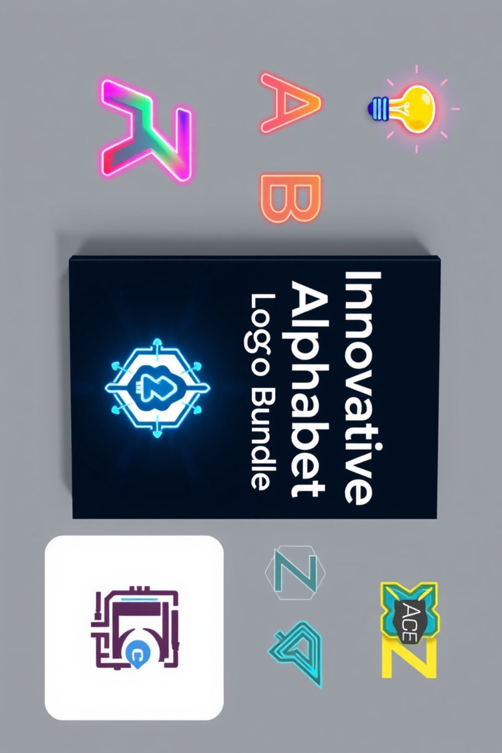 Innovative Alphabet Logo Bundle pinterest preview image.