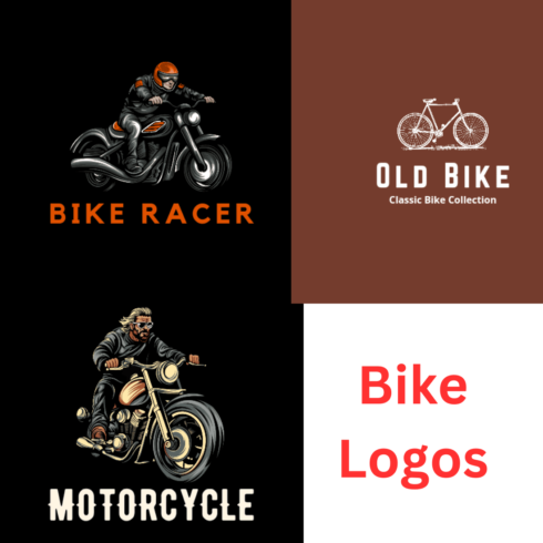 Bike logos and tshirt designs cover image.