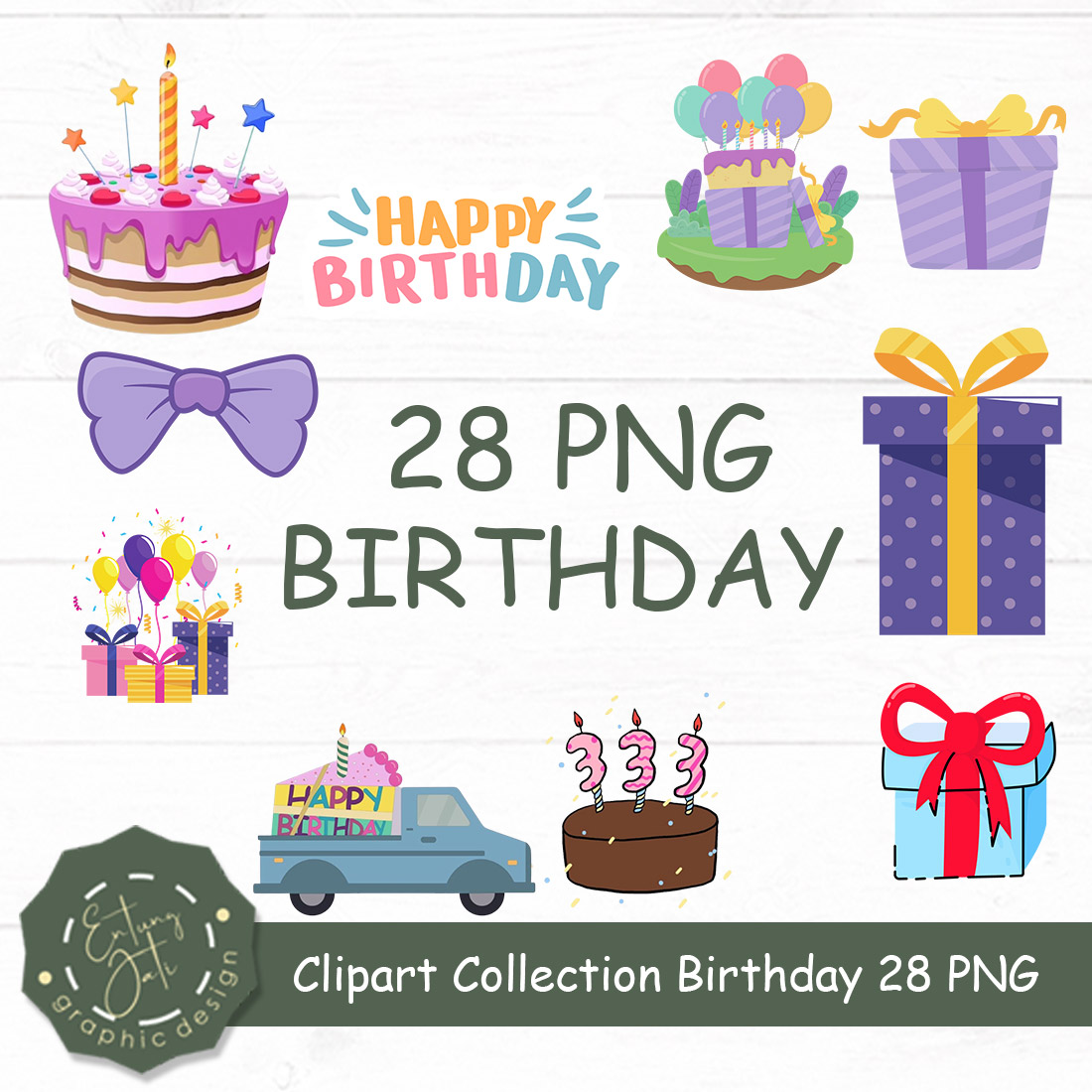 28 Cute Clipart Birthday - Only 10 cover image.