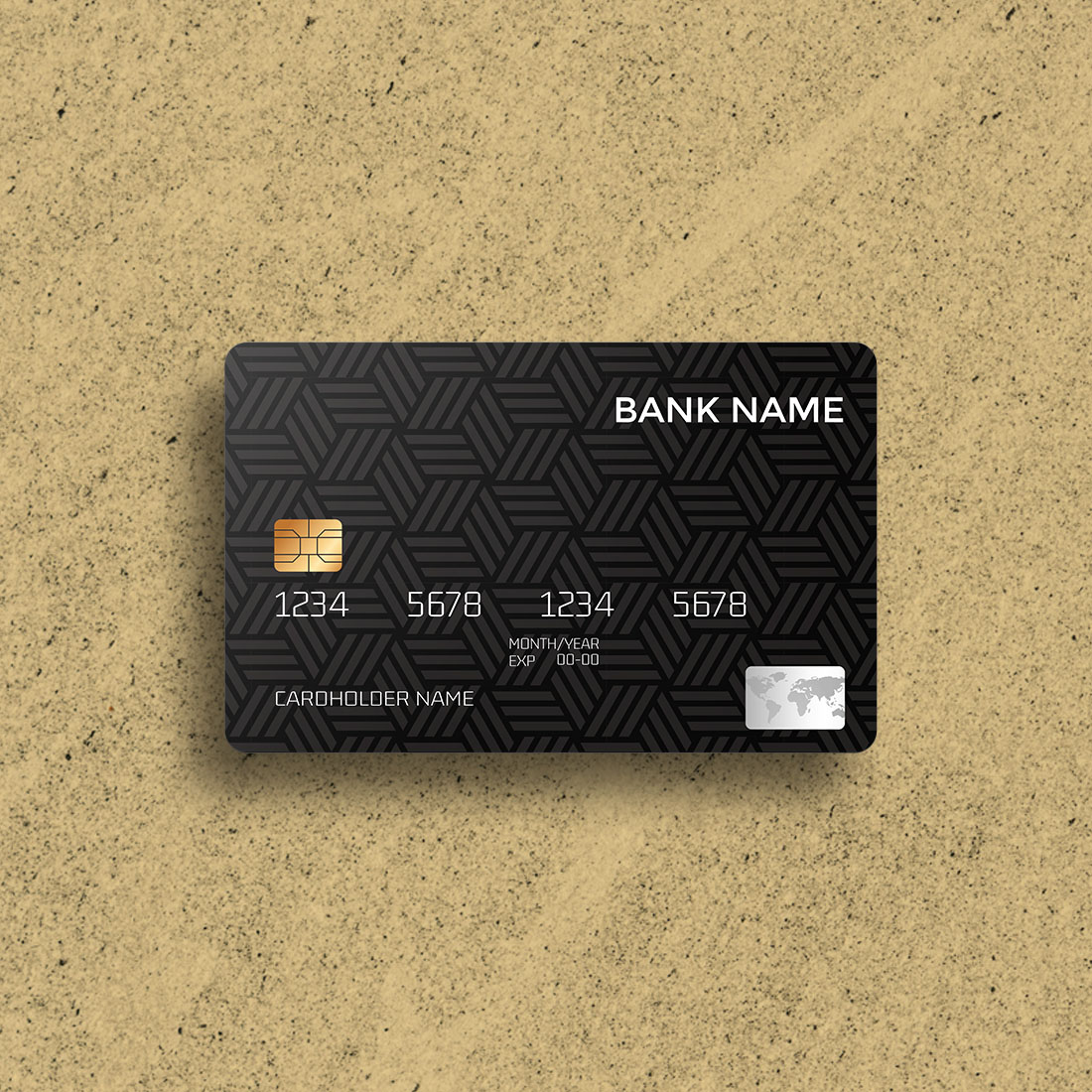 Elegant black debit card design template cover image.