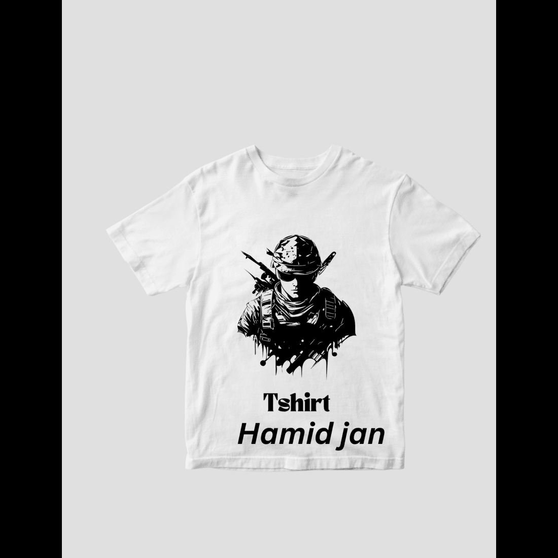 black gray and white simple minimalist soldier t shirt 1 33