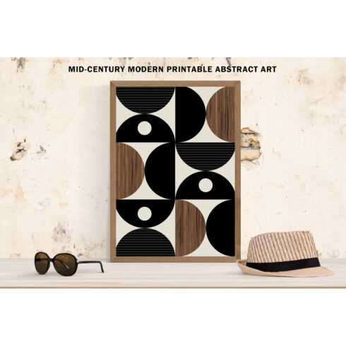 Abstract Black & Wood Minimalist Art cover image.