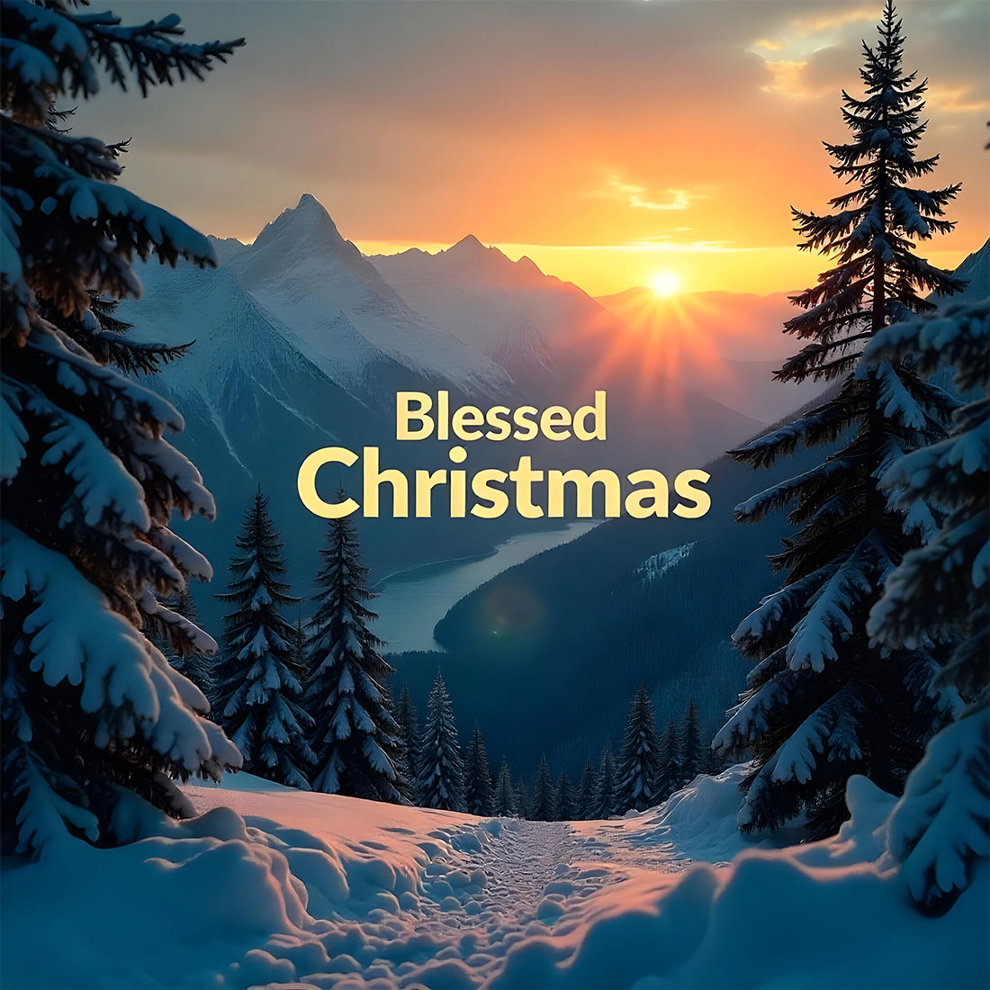 2 Blessed Christmas Designs with Bold Typography and Nature Elements preview image.