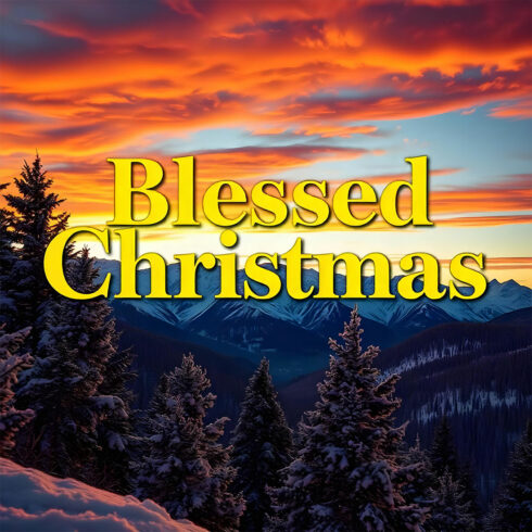 2 Blessed Christmas Designs with Bold Typography and Nature Elements cover image.