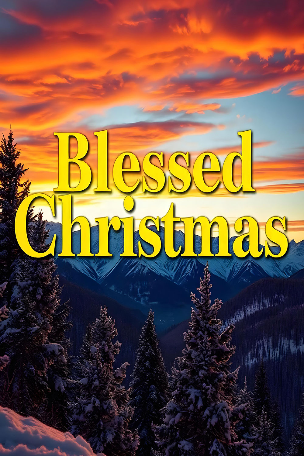 2 Blessed Christmas Designs with Bold Typography and Nature Elements pinterest preview image.