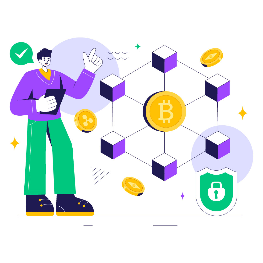 9 Blockchain Technology Illustration preview image.