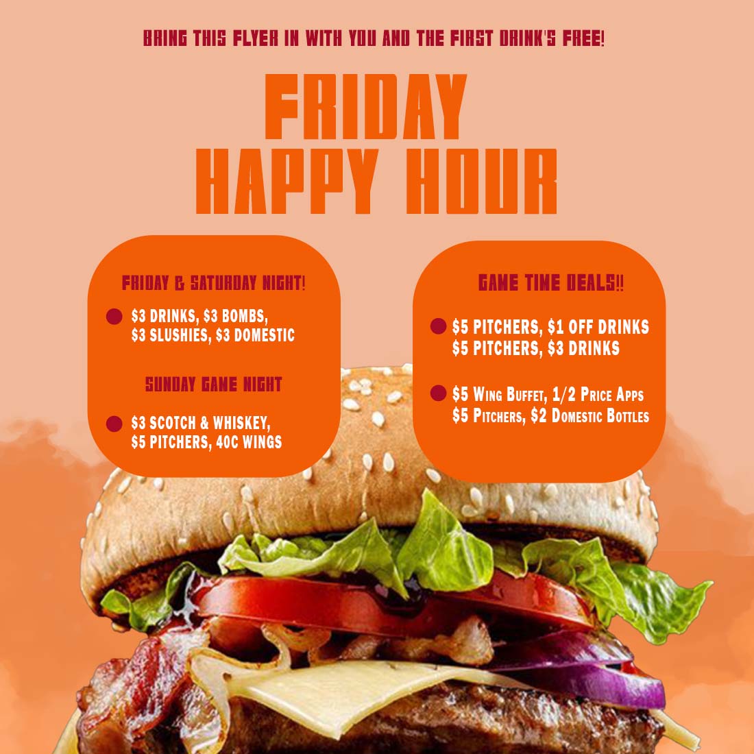 Burger flyer Template cover image.