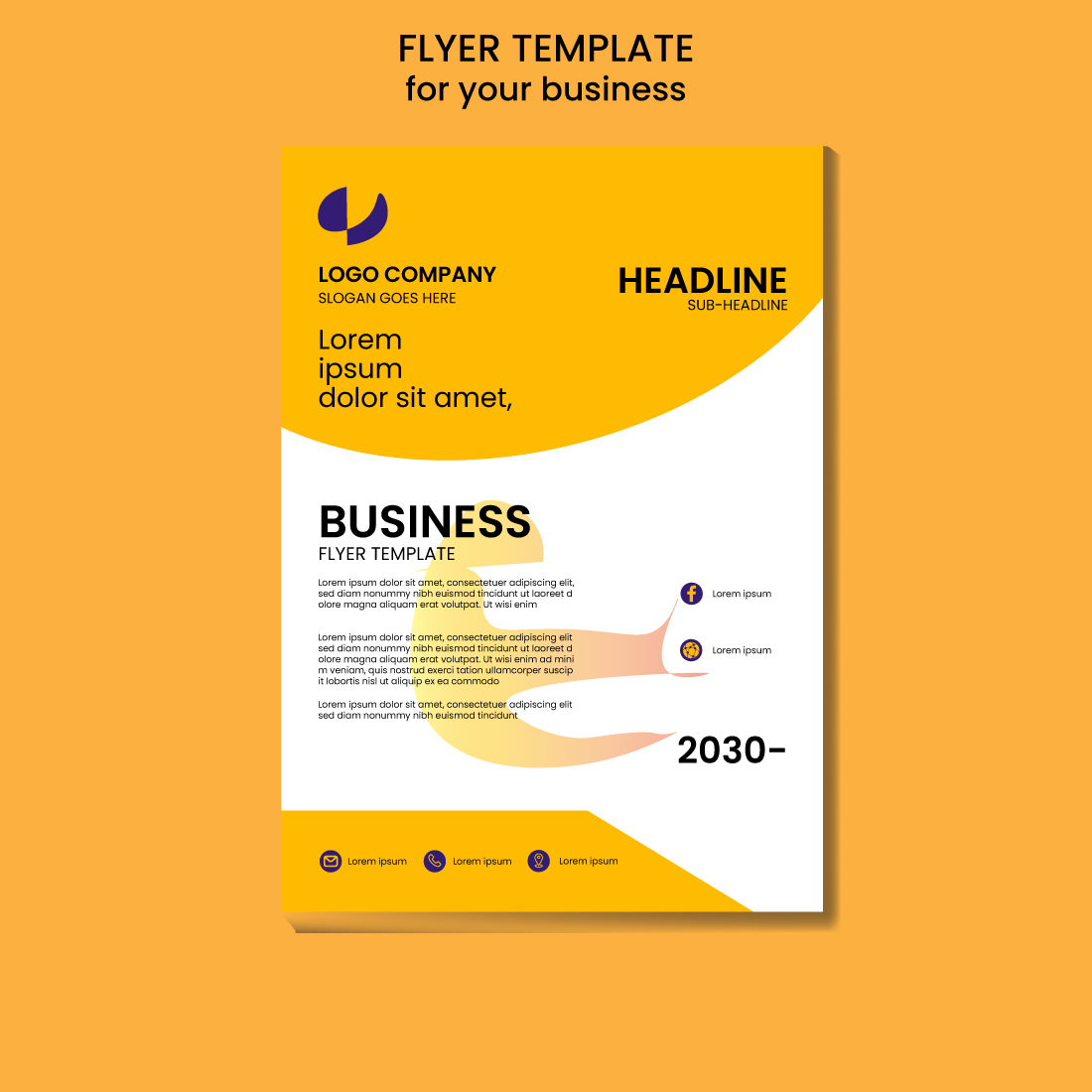 Business flyer design template preview image.