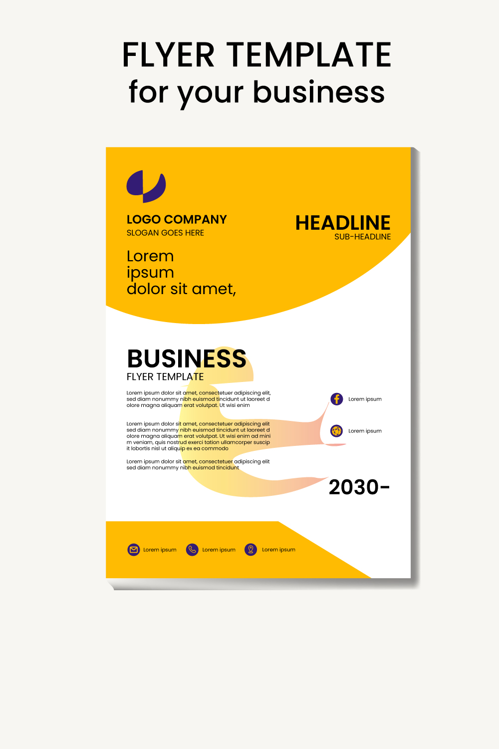 Business flyer design template pinterest preview image.