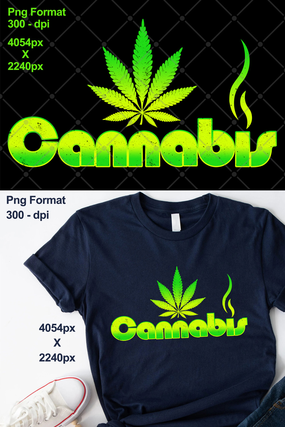 Cannabis Leaf Smoke Green pinterest preview image.