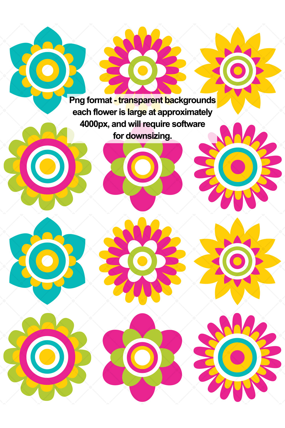 6 Colorful Floral Design Elements pinterest preview image.