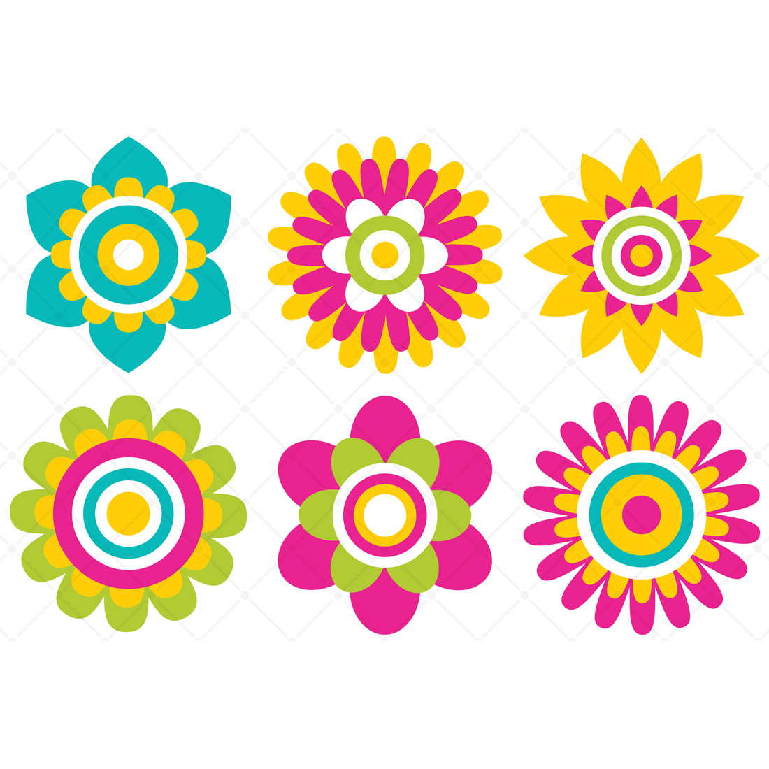 6 Colorful Floral Design Elements cover image.