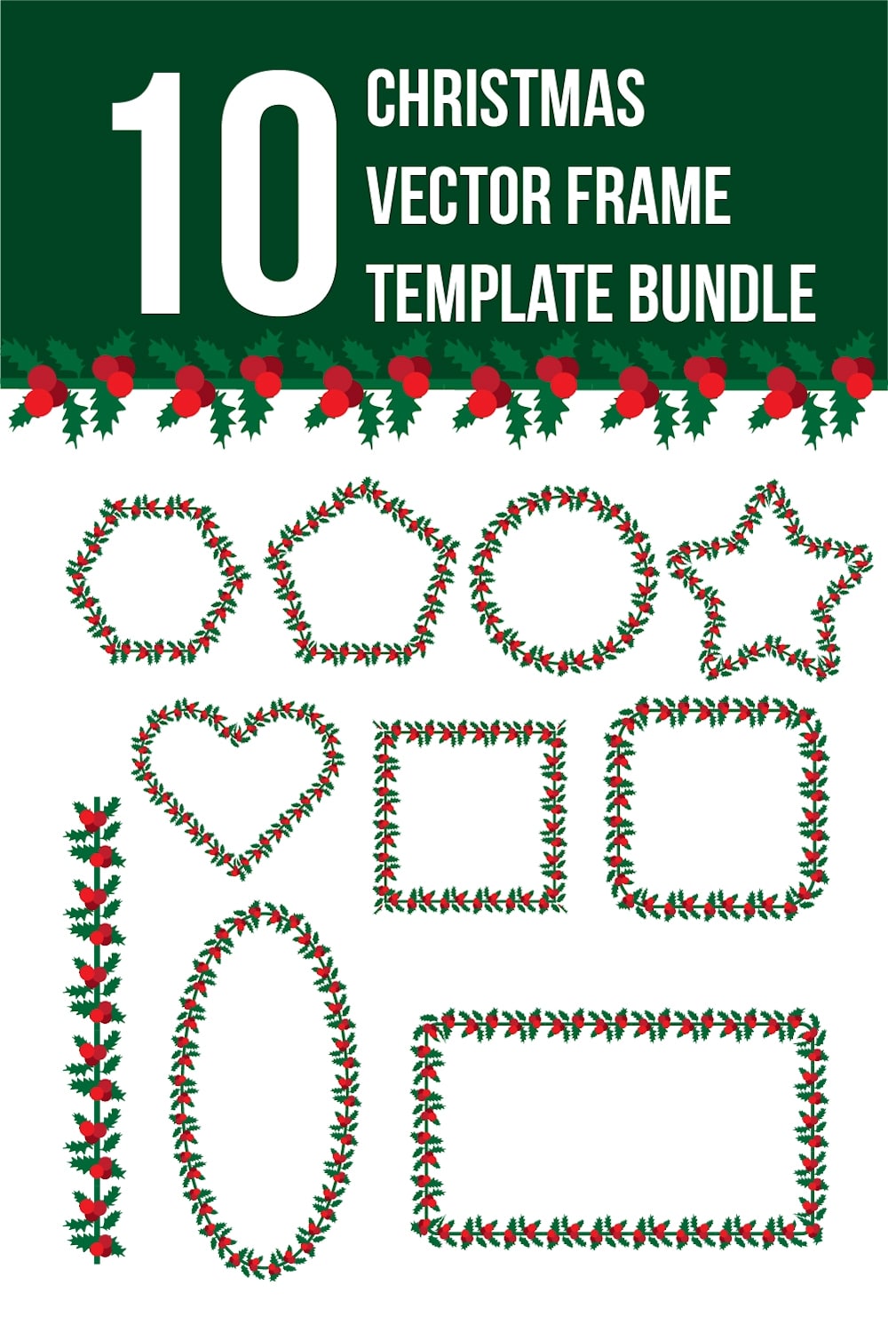 christmas frame vector bundle set pinterest preview image.