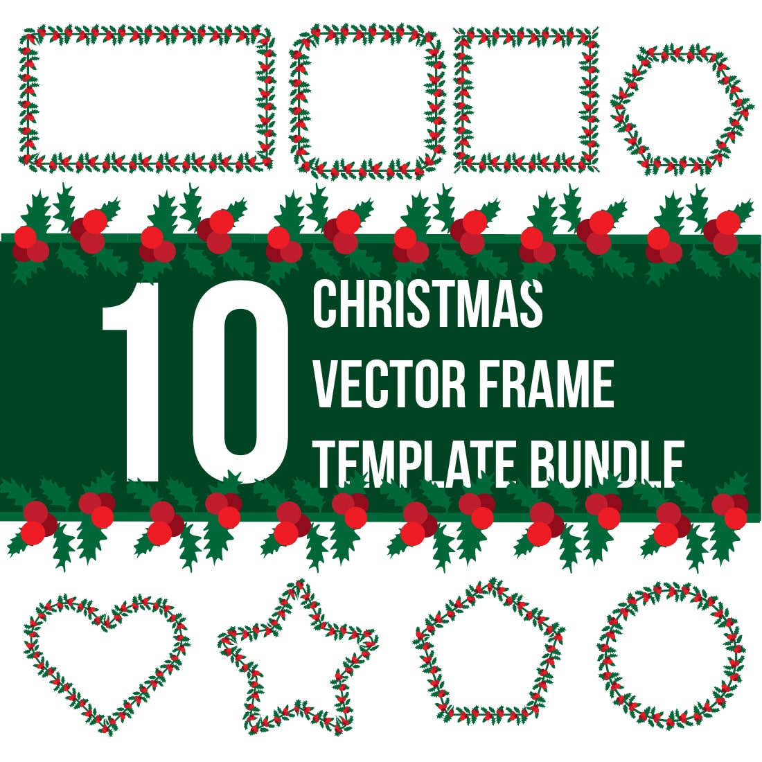 christmas frame vector bundle set cover image.