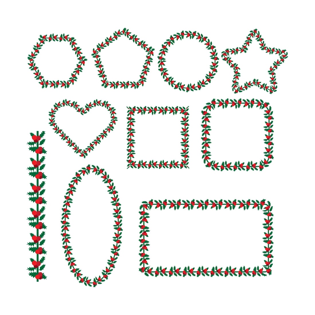 christmas frame vector bundle set preview image.