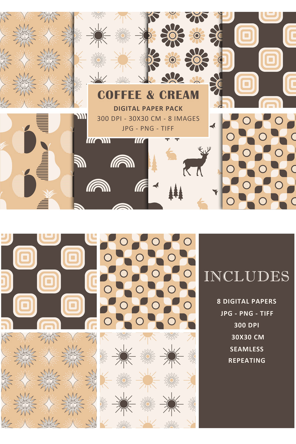 8 Repeating Seamless Surface Patterns pinterest preview image.