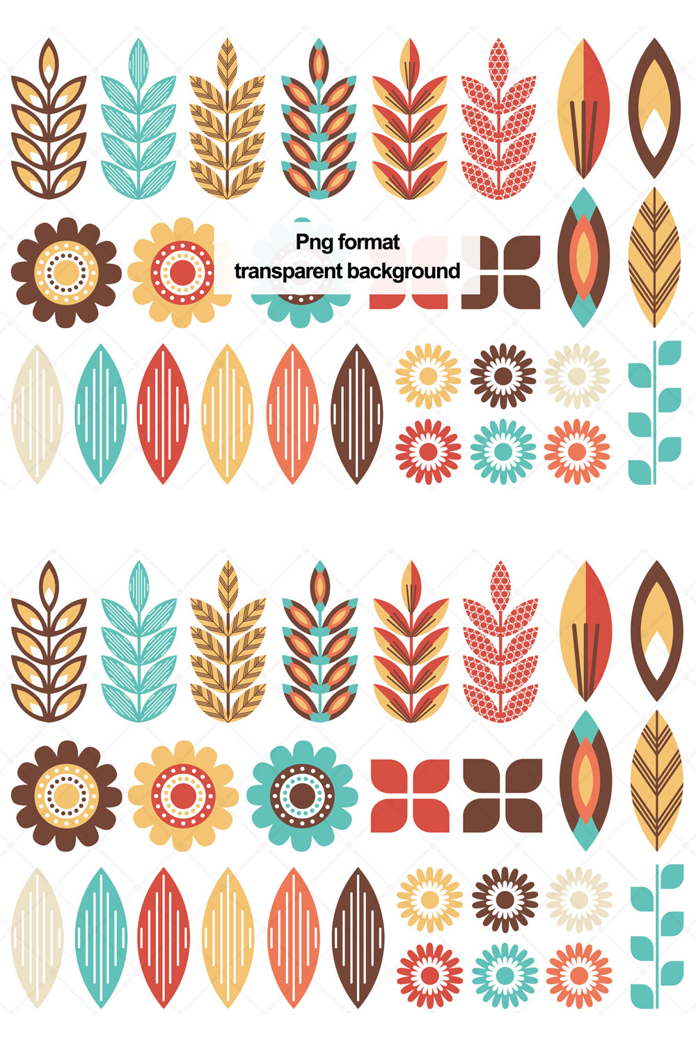 Colorful Floral Design Elements pinterest preview image.