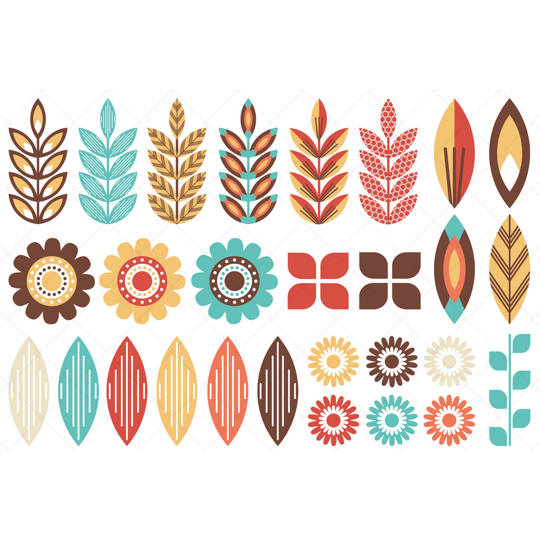 Colorful Floral Design Elements preview image.