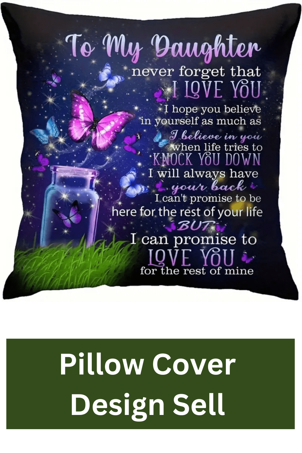 To My Daughter Love Mom Pillow Cover - Traditional-Style Throw Pillow for Home Décor & Gifts pinterest preview image.