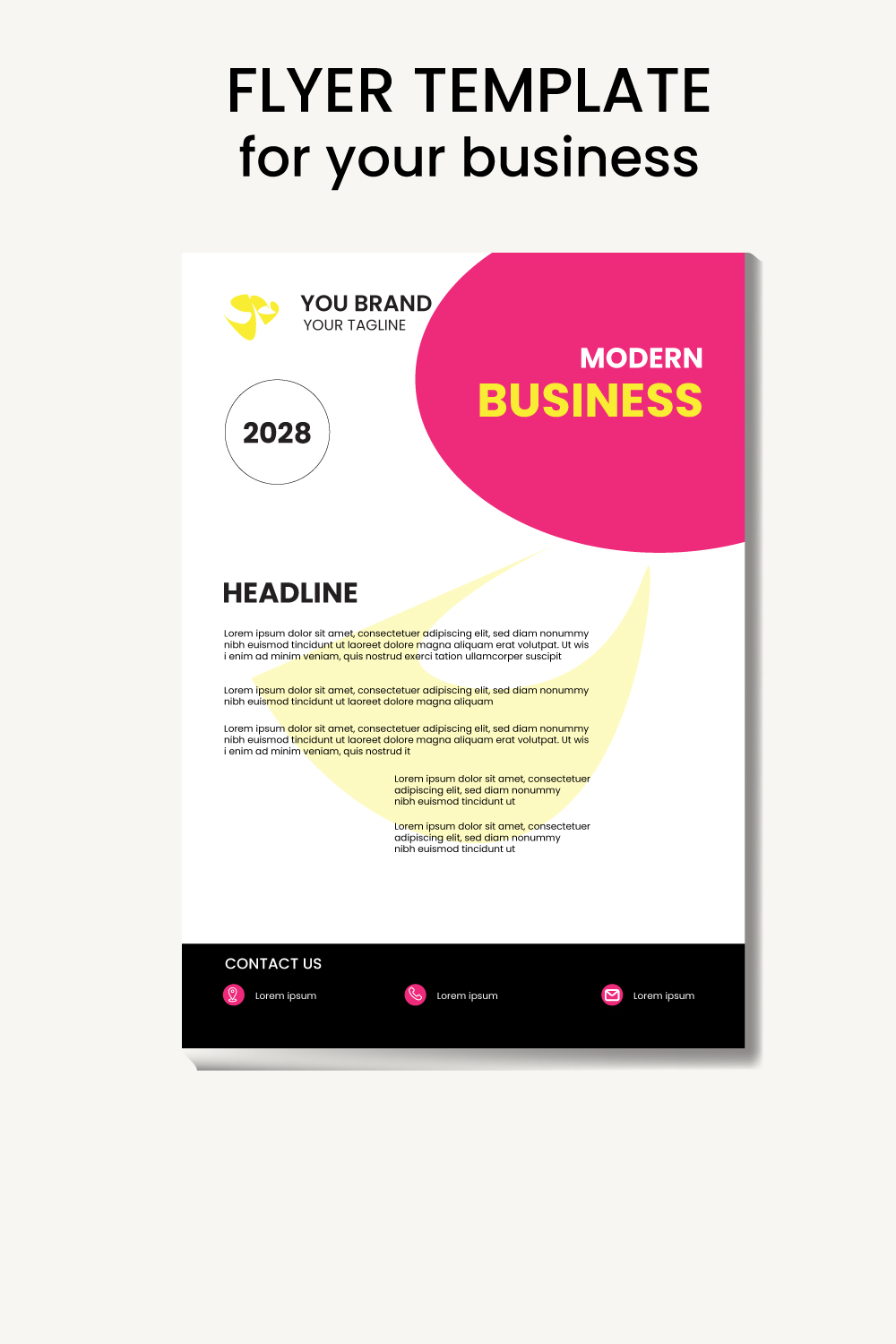 Business flyer design template pinterest preview image.