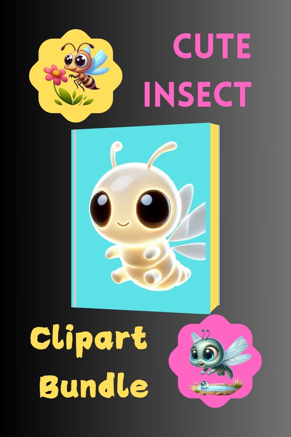 Cute Insect Clipart Bundle pinterest preview image.