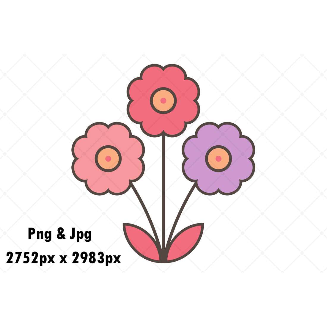 Cute Pink and Purple Flowers preview image.