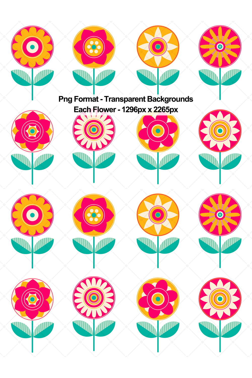 8 Cute Colorful Flowers pinterest preview image.