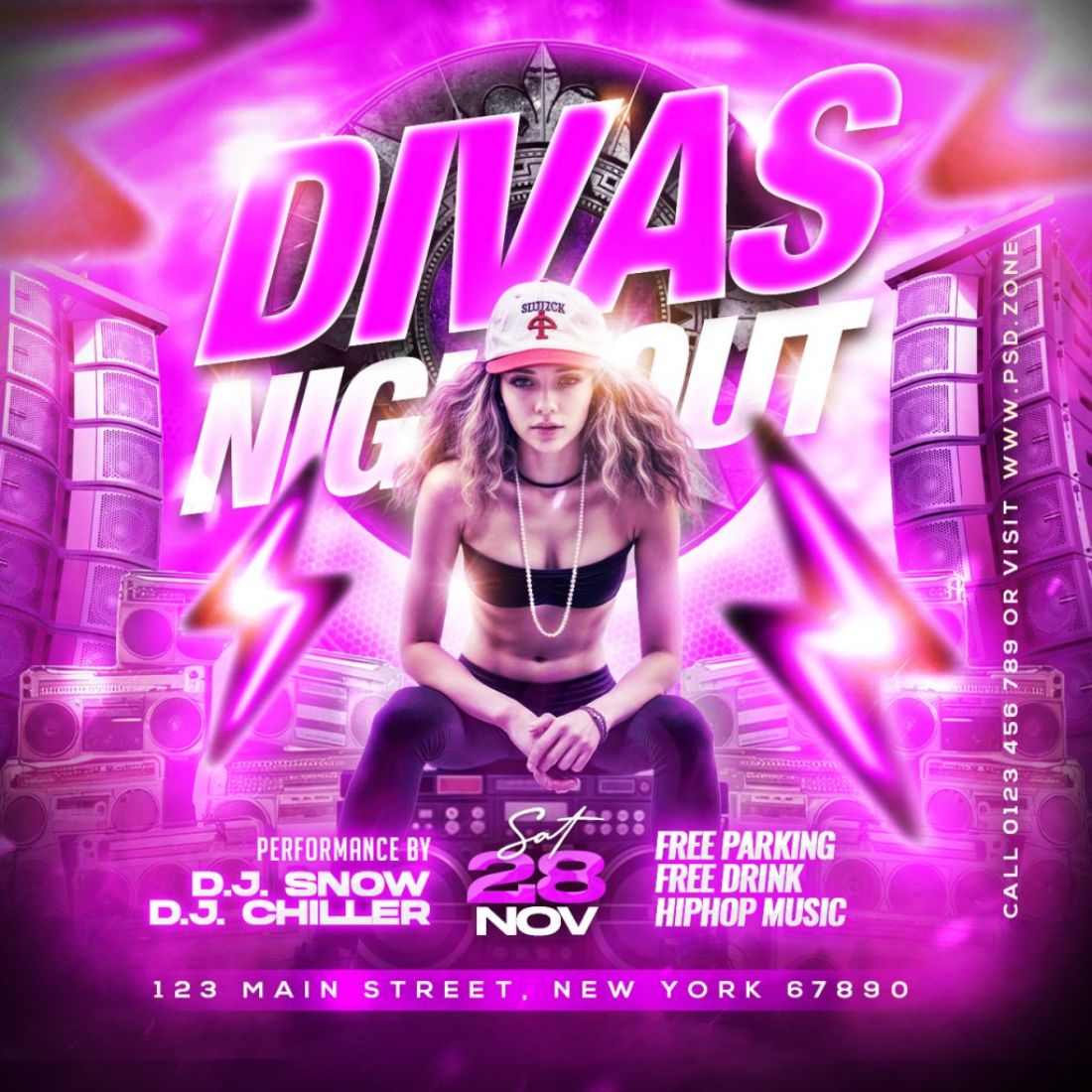 divas nightout party social media post psd 1 248