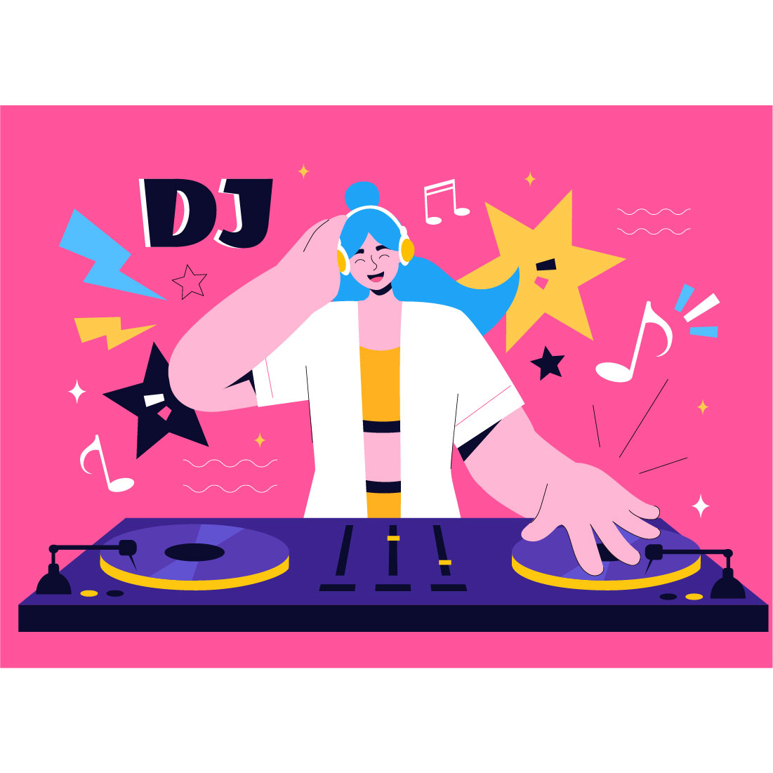 9 Nightlife Club DJ Vector Illustration cover image.