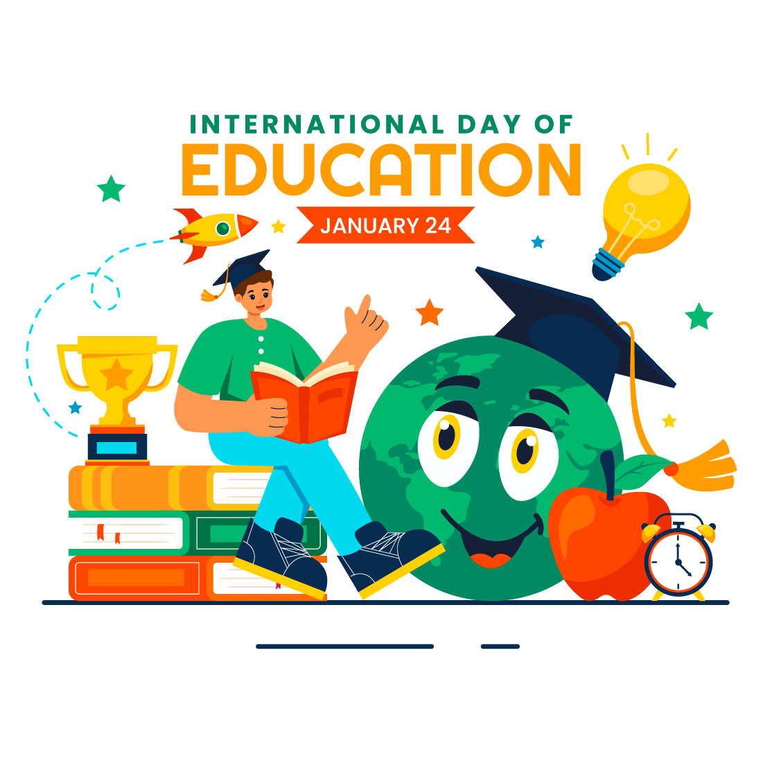 12 International Education Day Illustration cover image.