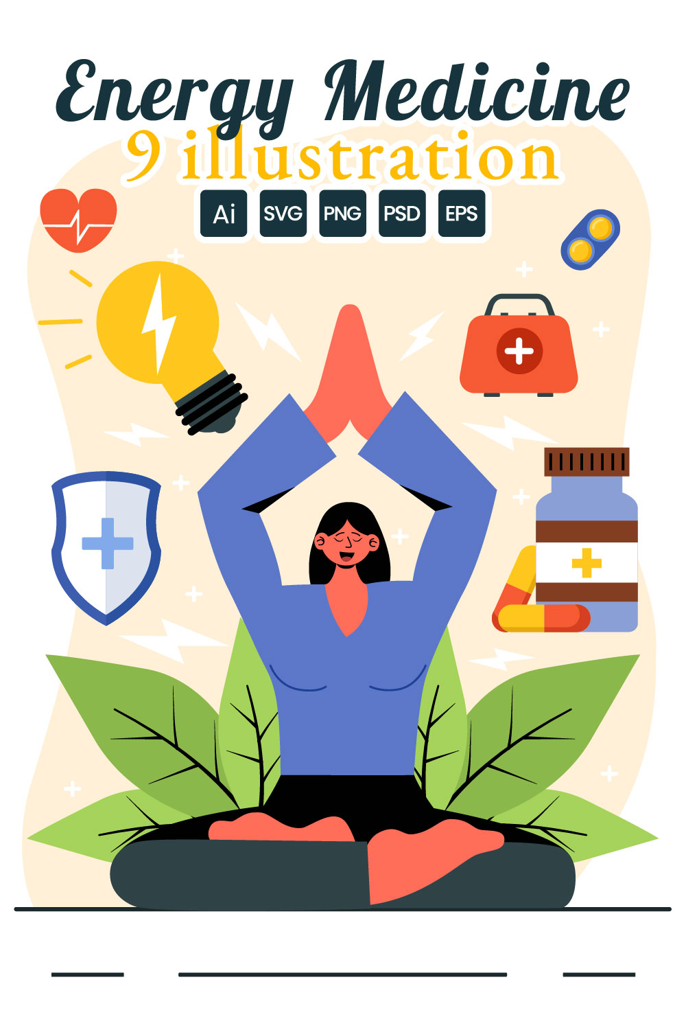 9 Energy Medicine Illustration pinterest preview image.