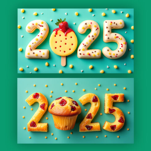 Colorful graphic featuring the year 2025 composed of different slices cover image.