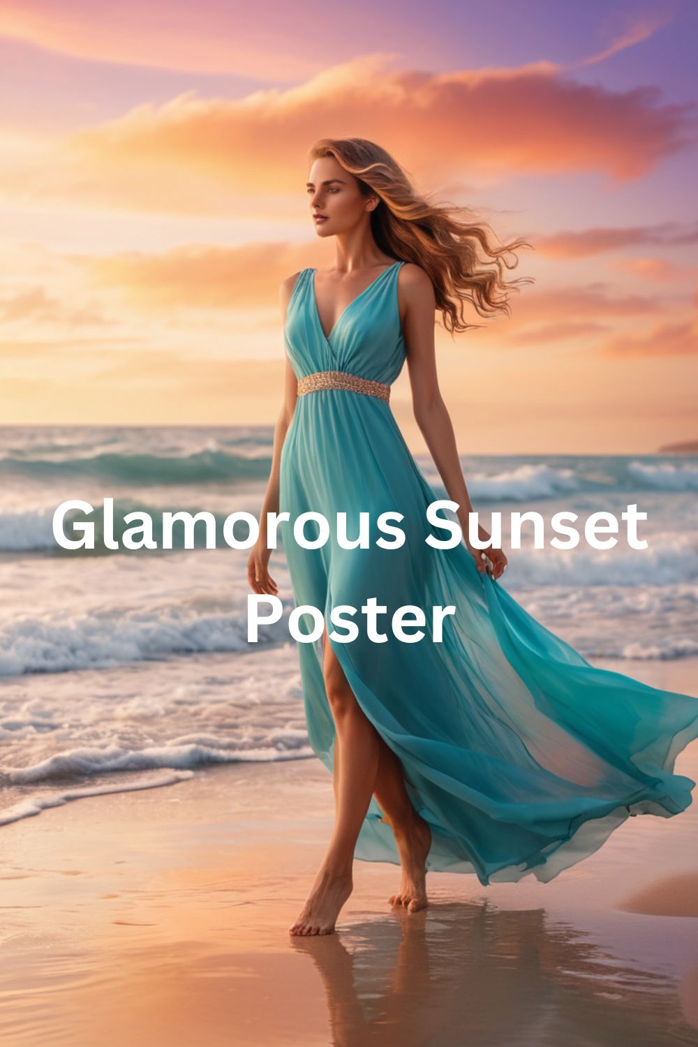 Glamorous Sunset Poster pinterest preview image.