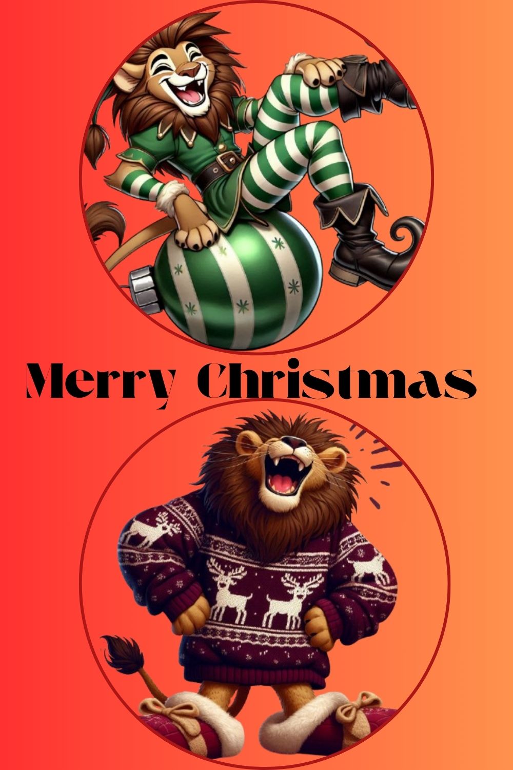 Laughing Lion Christmas Designs pinterest preview image.