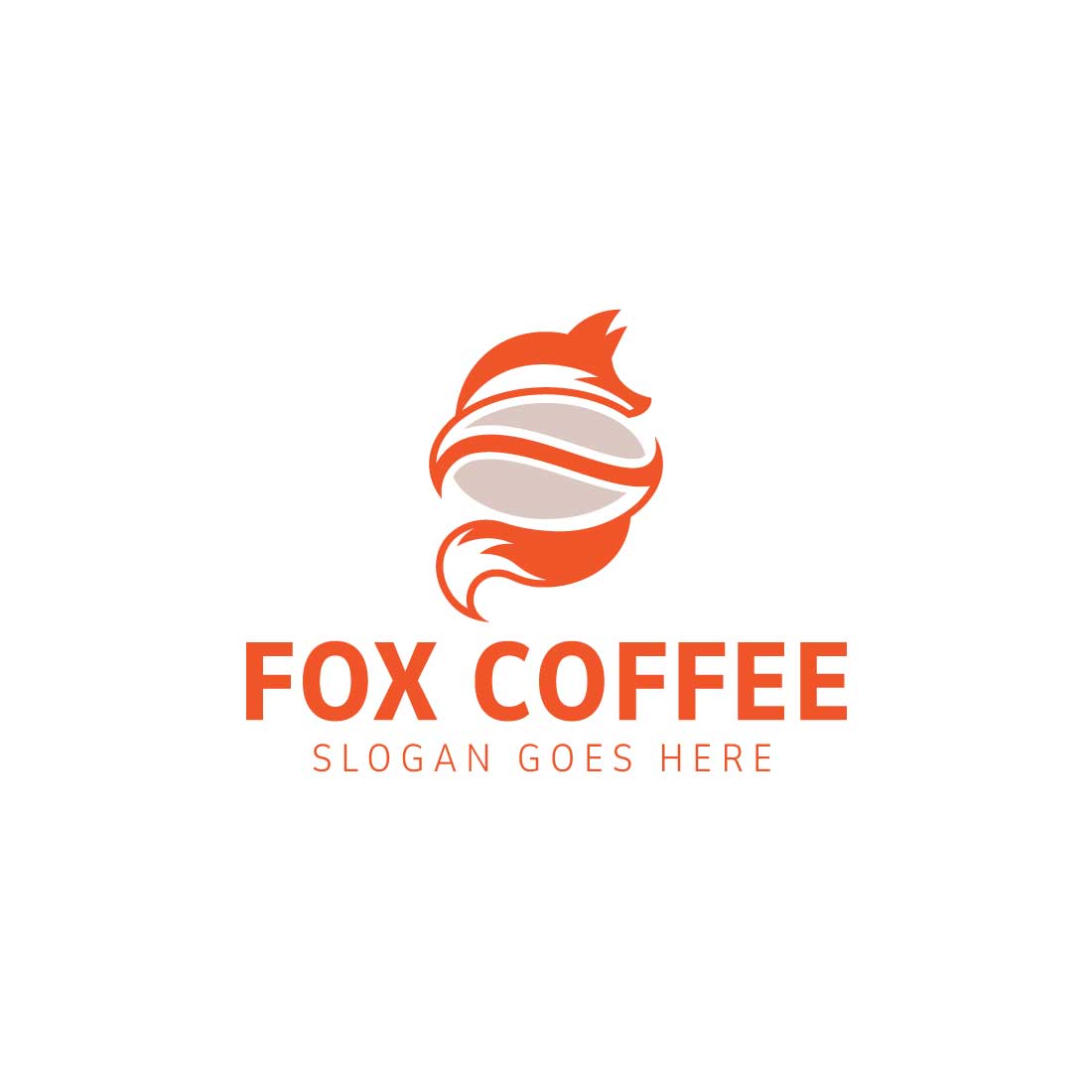 Fox coffee logo design preview image.