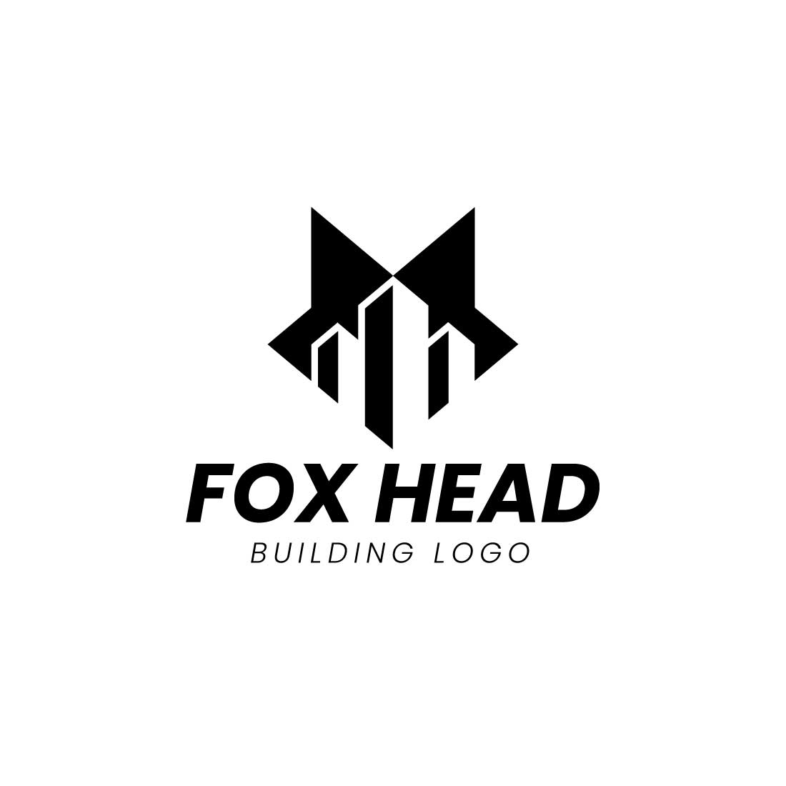 Simple modern House fox logo concept preview image.