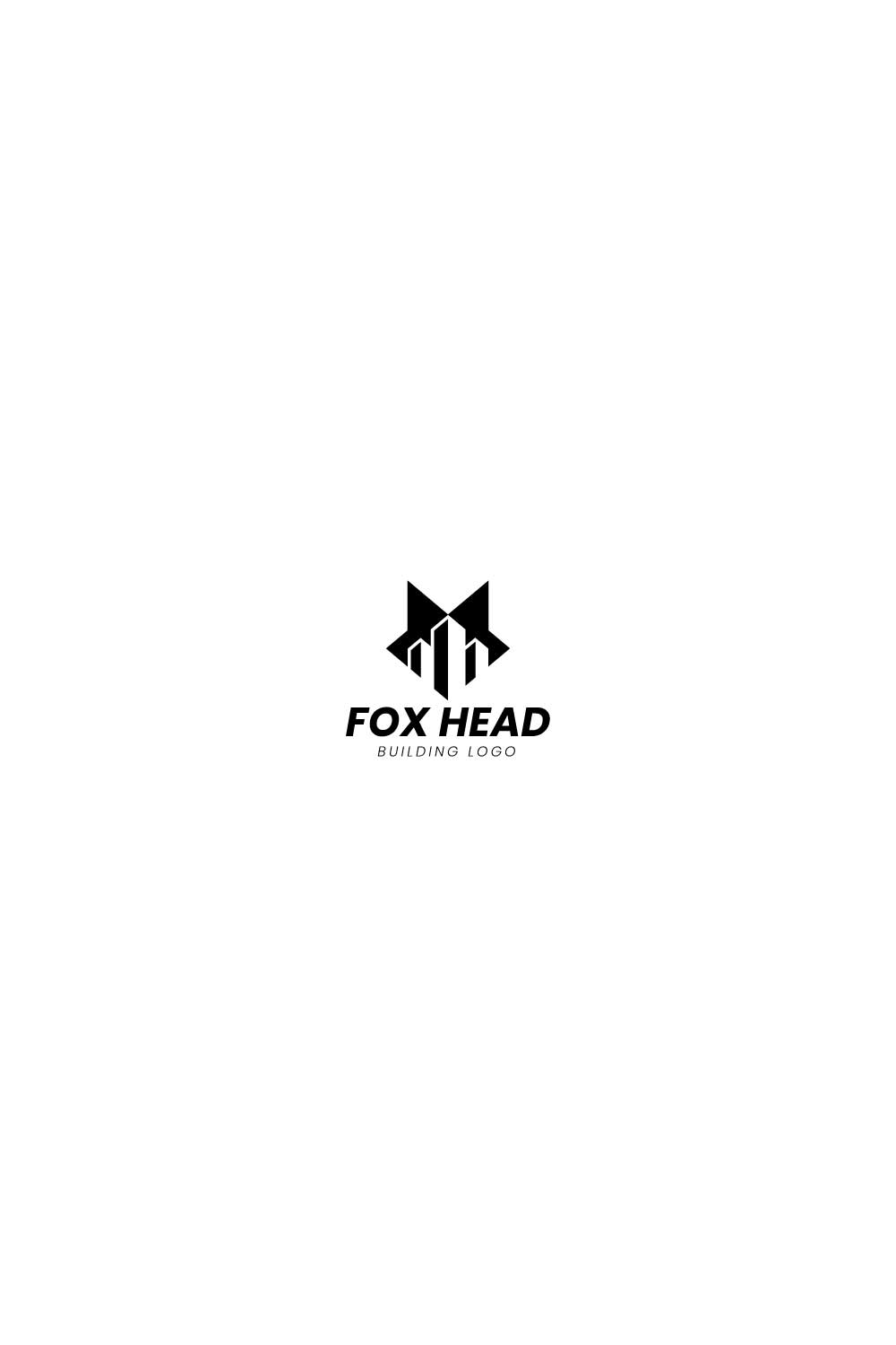 Simple modern House fox logo concept pinterest preview image.