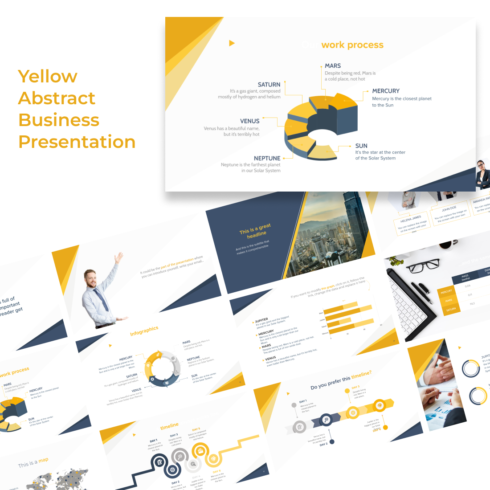 Yellow Abstract Business Presentation cover image.