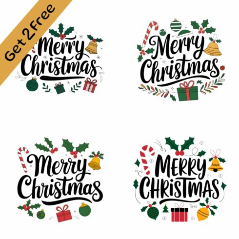 Christmas Typography Designs Bundle cover image.