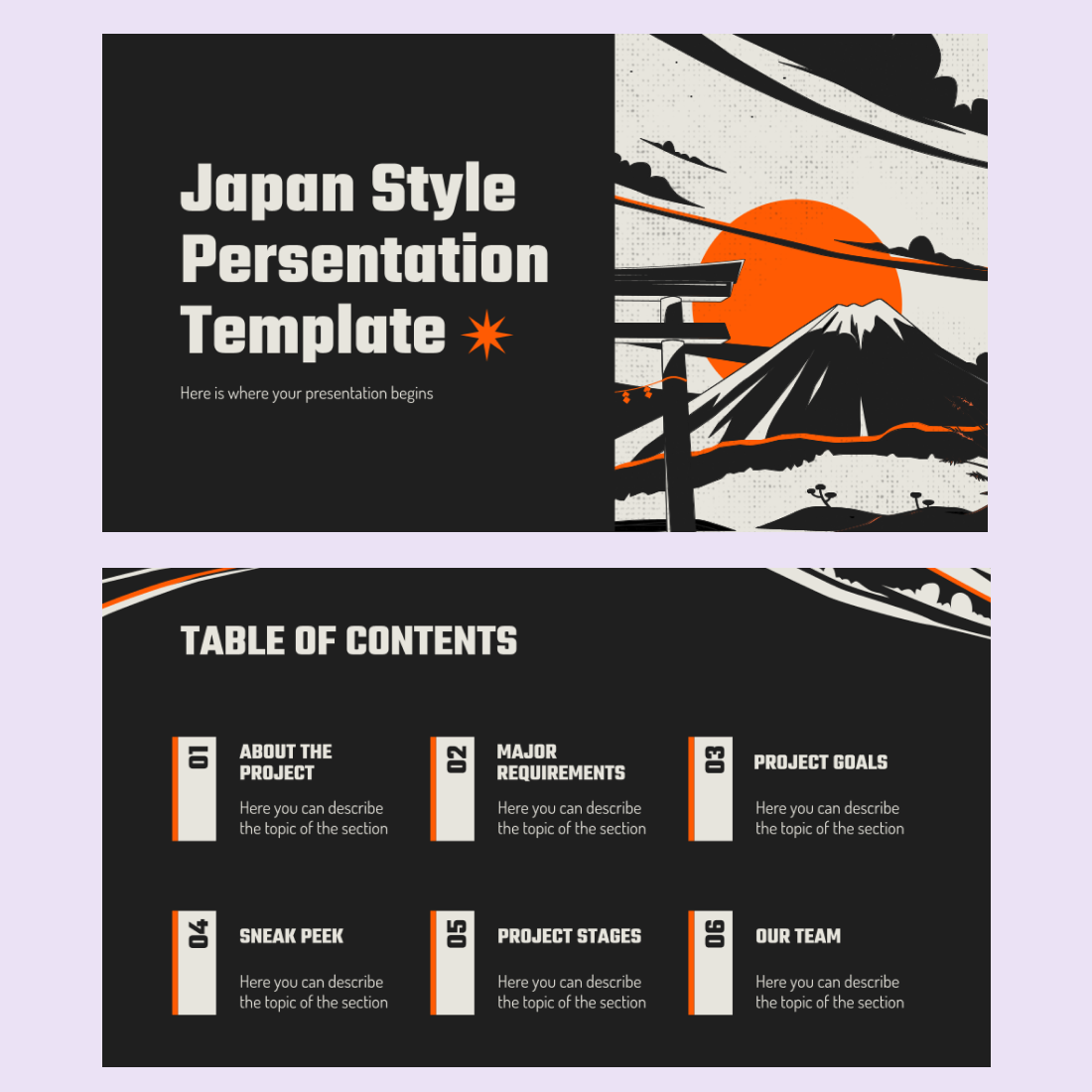 Japan Style Persentation Template cover image.