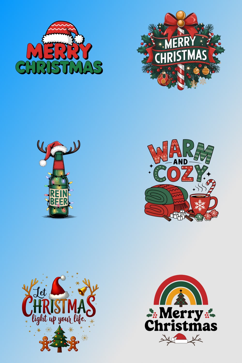 Merry Christmas graphic bundle pinterest preview image.