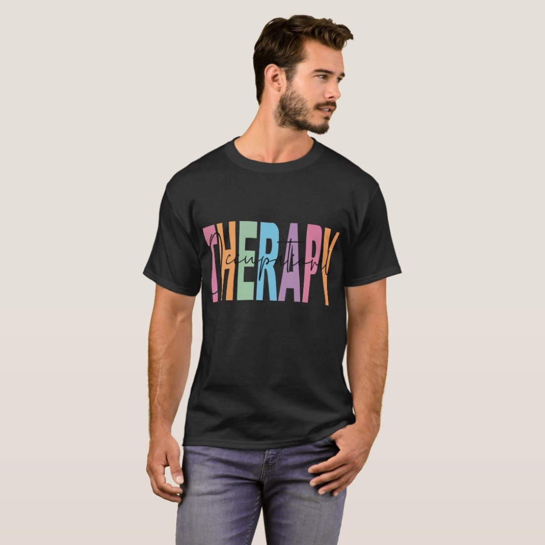 Colorful Occupational Therapy Lettering Design for T-Shirts and Sweatshirts preview image.