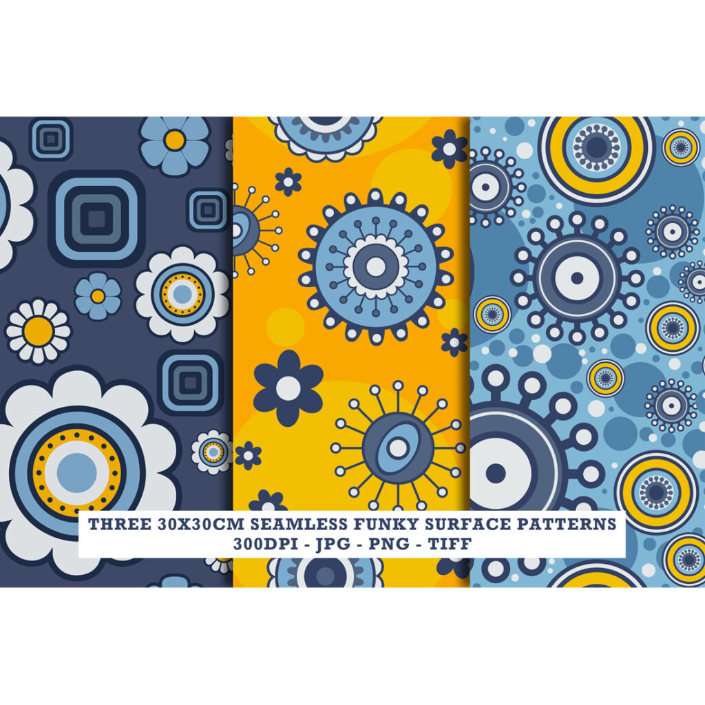 Abstract Patterns Funky Three 30x30cm Seamless Funky Patterns - MasterBundles